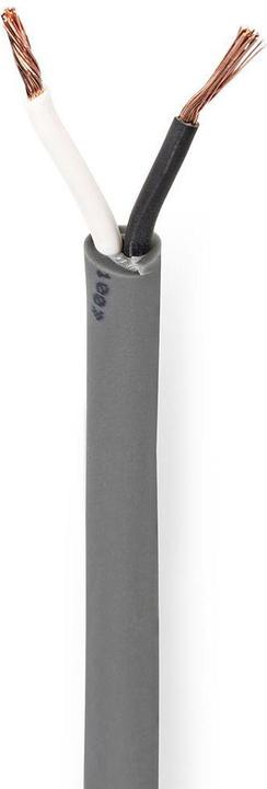 Nedis Lautsprecherkabel | 2x 1.50 mm² | Kupfer | 100.0 m | rund | PVC | Dunkelgrau | Rolle (100 m, 1.50 mm²)