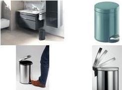 Actual product image Durable Pedal bin metal round, soft close (5 l)