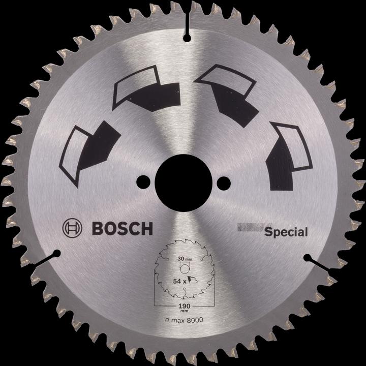 Bosch Zubehör Kreissägeblatt SPECIAL D= 190 mm Bohrung= 30 mm Z= 54