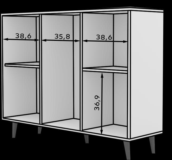 Actual product image ADRK Furniture Chest of drawers IKA (120 x 35 x 93 cm)