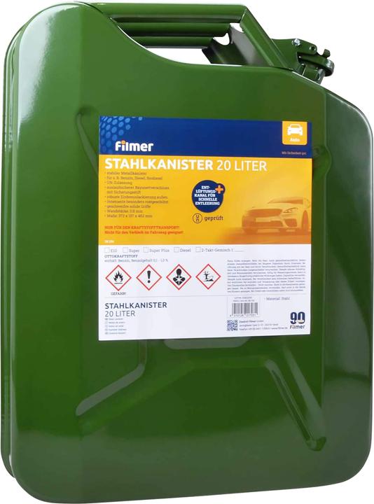 Actual product image Filmer Metal fuel canister, 20 l, petrol canister