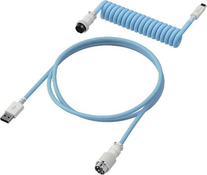 Actual product image HyperX USB-C Coiled Cable Light Blue-White