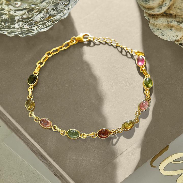 Produktbild Loberon Armband Leilan bunt (19 cm, 925er Sterlingsilber, Verzierung: Turmalin-Edelstein)