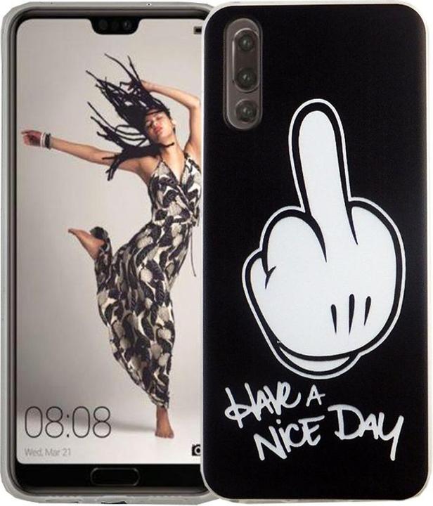 Produktbild König Design Huawei P20 Handyhülle Schutzcase Mittelfinger Cover Bumper Schale Etuis Rahmen (Cubot P20)