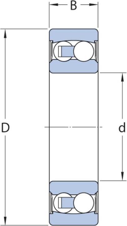 Image du produit SKF Roulements à rotule sur billes 2209 E-2RS1TN9 Ø intérieur 45 mm Ø extérieur 85 mm Largeur23 mm