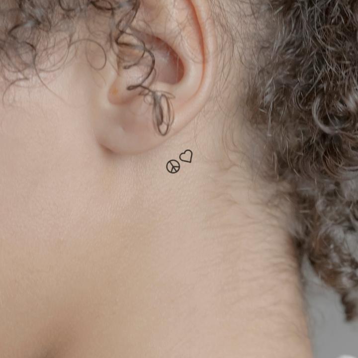 Image du produit minink Tatouage temporaire - Piece et symbole du coeur