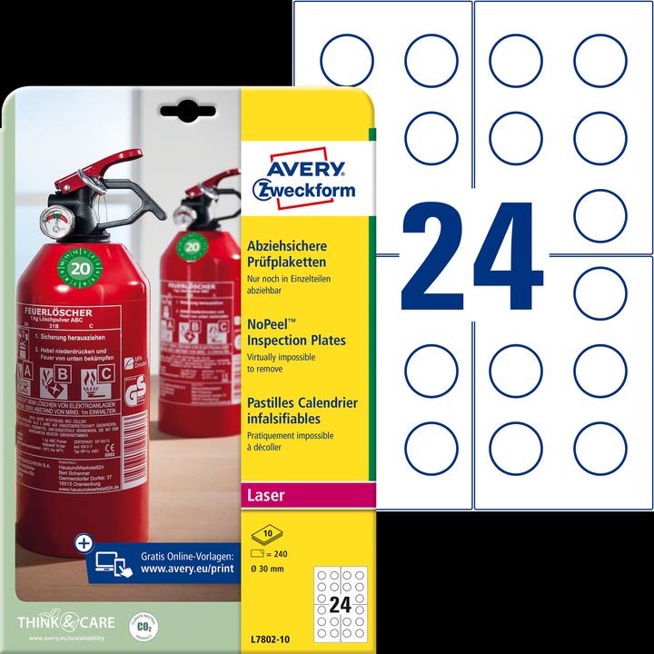 Image du produit Avery Plaques de contrôle inamovibles