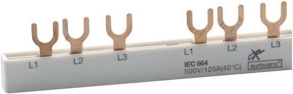 Actual product image Doepke Busbar 3ph. EV-SG3.9.120 Fork shoe 120A,9 TE EV-SG3.9.120