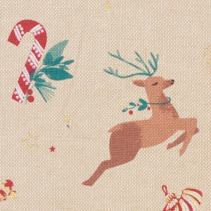 Image du produit VBS Tissu Canvas "Renne avec flocons de neige scintillants", largeur 150 cm, vendu au mètre