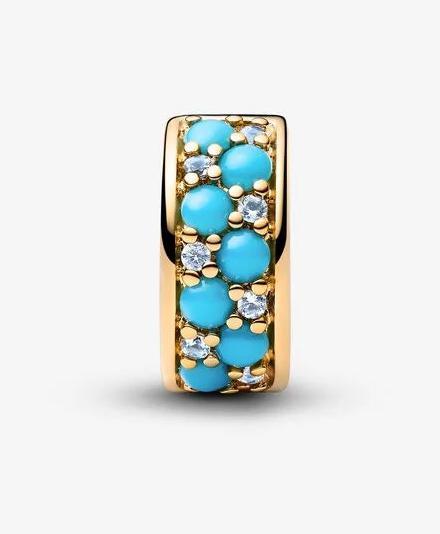 Produktbild Pandora Aquablauer Clip-Charm (Silikon, Vergoldete Metalllegierung)