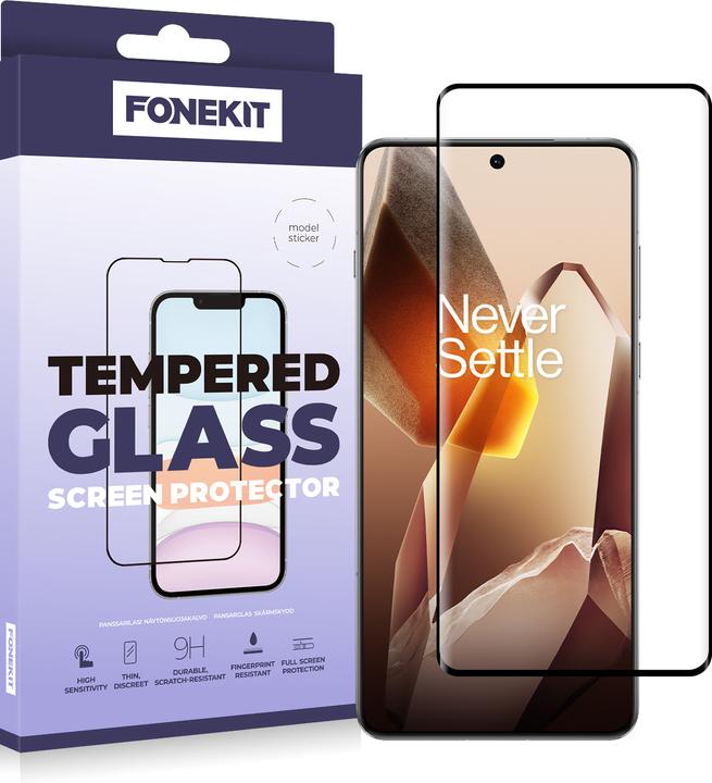 Image du produit FoneKit Full Cover Tempered Glass, OnePlus 13, black (1 pièce(s), OnePlus 13)
