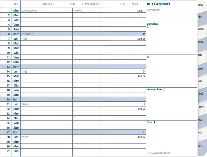 Produktbild Quo Vadis Agenda Einfaches Italienisch Sprachjahr (100 x 150 mm, Italienisch)