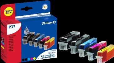 Actual product image Pelikan P37 Multipack (M, C, PBK, FC, Y)