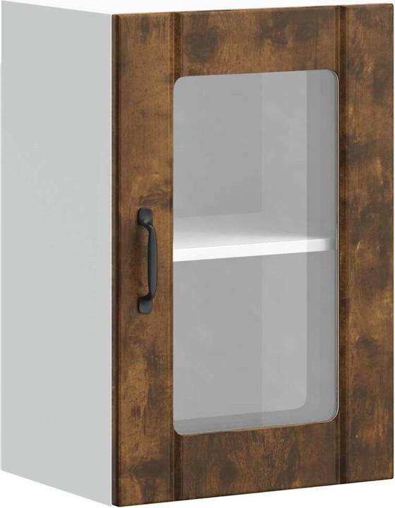 Produktbild VidaXL Küchen-Hängeschrank mit Glastür Lucca Räuchereiche Wandschrank Küche (40 x 31 x 60 cm)