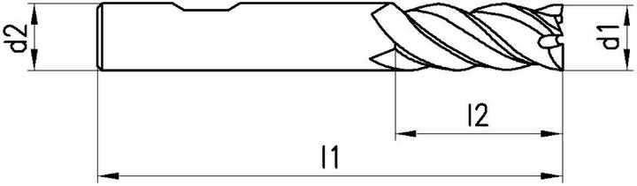 Actual product image Neriox Solid carbide end mill INOX, AlTiN, HB, long