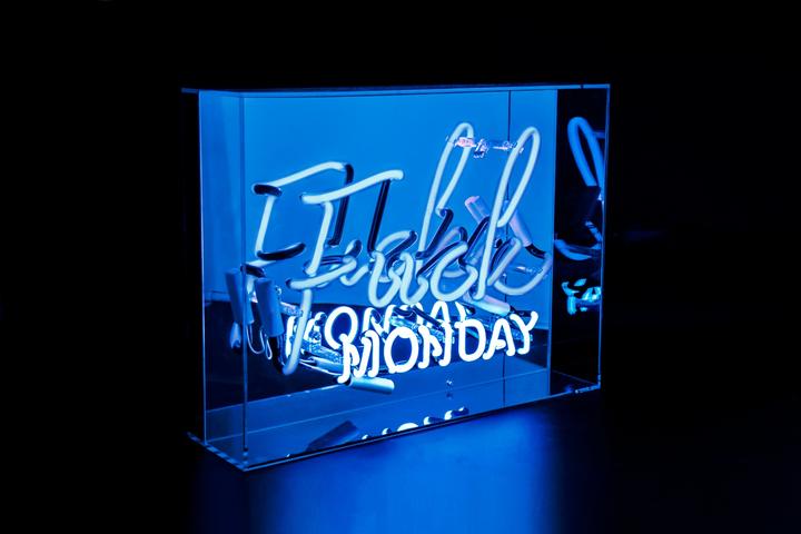 Image du produit Locomocean Grande boîte acrylique Neon - F*ck Monday bleu