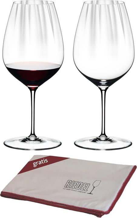 Riedel Cabernet Merlot glasses including polishing cloth Performance (83.40 cl, 2 Glasses, Red wine glasses)