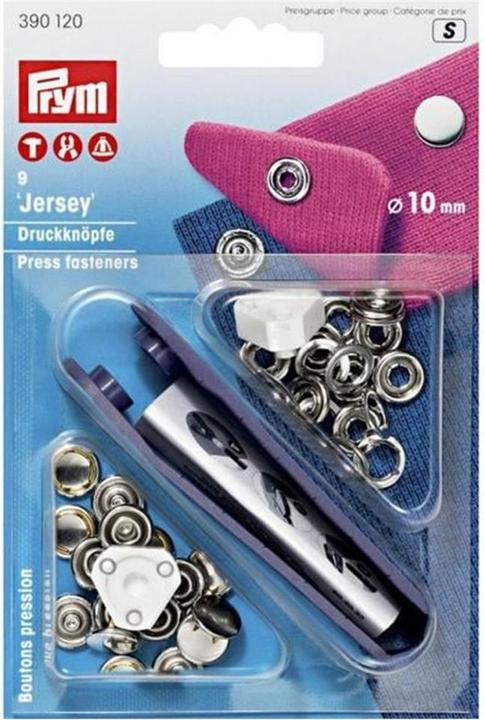 Prym Druckknopf Jersey Kappe, silber 12 mm, Karte 9 Stk.