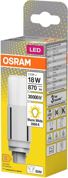 Produktbild Osram Dulux D (G24d, 7.50 W, 870 lm, 1 x, E)