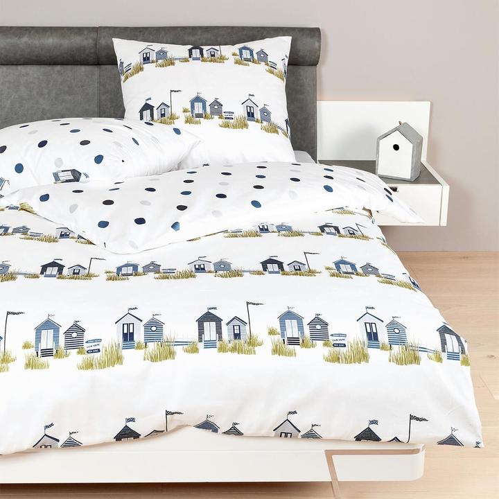 Produktbild Janine Feinbiber Bettwäsche Davos 65166 maritim (Bettwäsche Set, 155x220 cm + 80x80 cm)