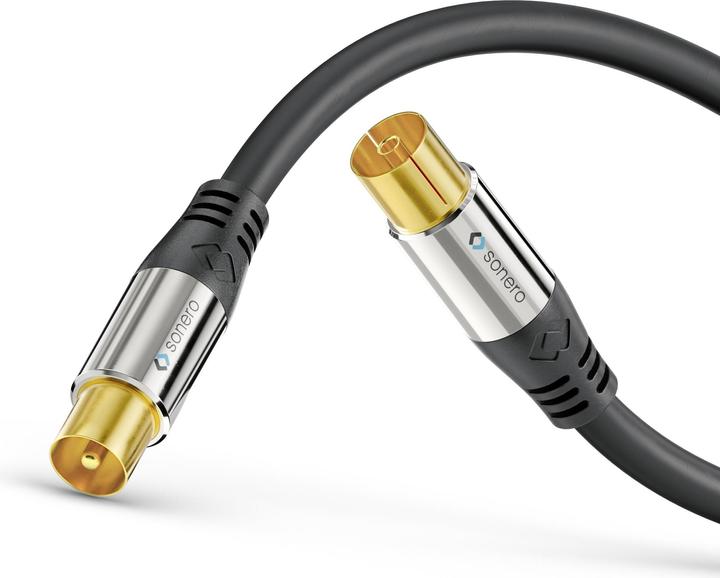Actual product image Purelink Premium TV antenna cable / coaxial cable, 2.00m, black (Antenna cable)