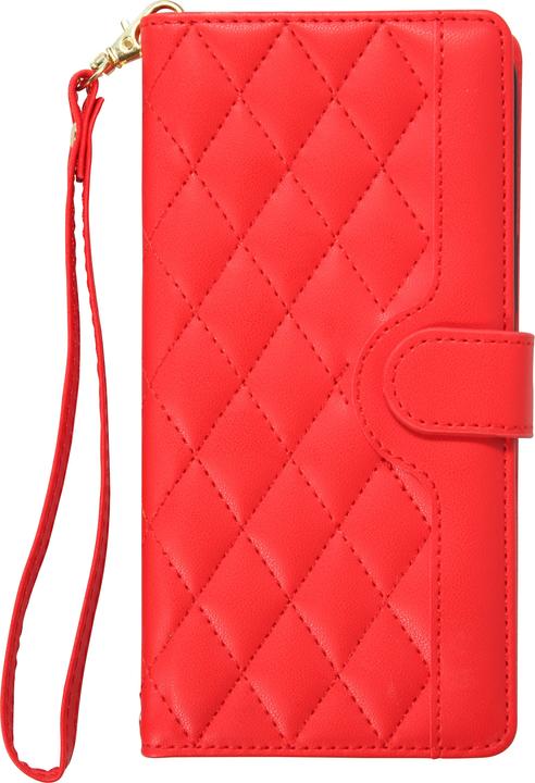 Image du produit PhoneLook Fourre Flip matelassé élégant avec fermeture magnétique et lanière et emplacements pour cartes Rouge (Apple iPhone 16 Pro Max)