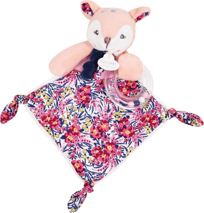 Doudou et Compagnie Fawn cuddly toy with rattle, 22cm