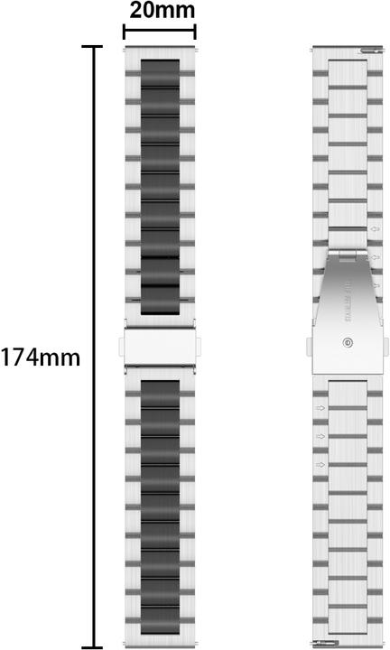 Produktbild Cadorabo Smartwatch Armband (20 mm, Edelstahl)