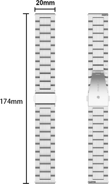 Produktbild Cadorabo Smartwatch Armband (20 mm, Edelstahl)