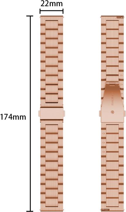 Produktbild Cadorabo Smartwatch Armband (22 mm, Edelstahl)