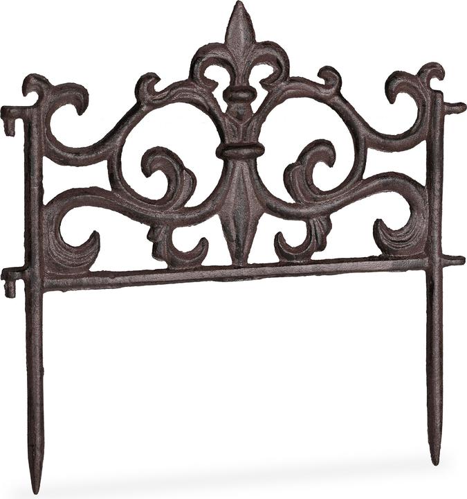 Actual product image Relaxdays Cast Iron Flowerbed Fence, Vintage Design (27 cm)