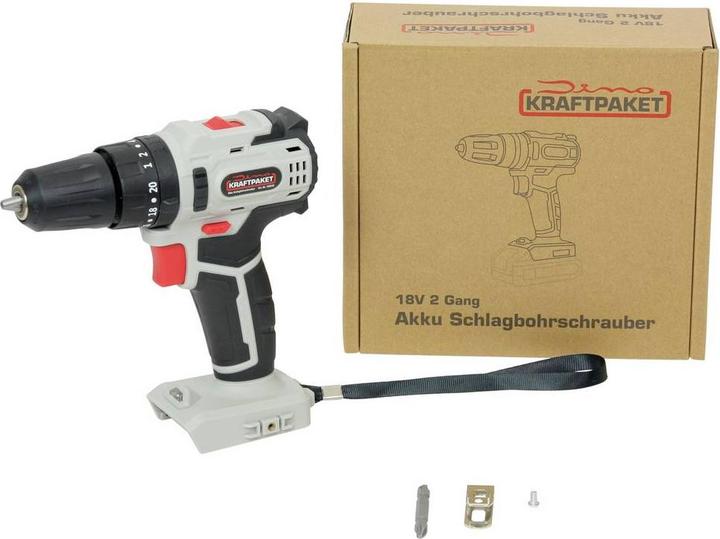 Produktbild Dino KRAFTPAKET 18V-45Nm-23-630W 130230 Akku-Schlagbohrschrauber 18 V bürsten (Akkubetrieb)