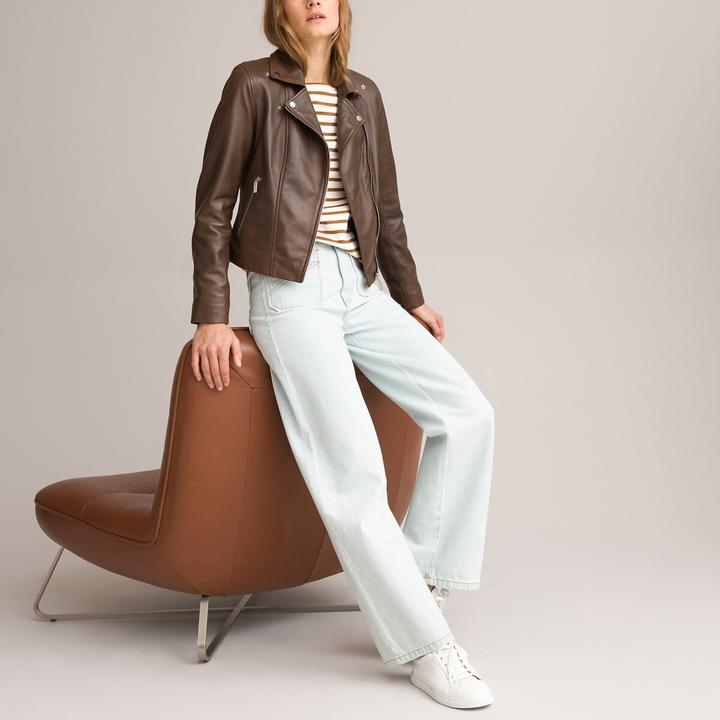 Image du produit La Redoute Collections Veste en cuir style biker (32)