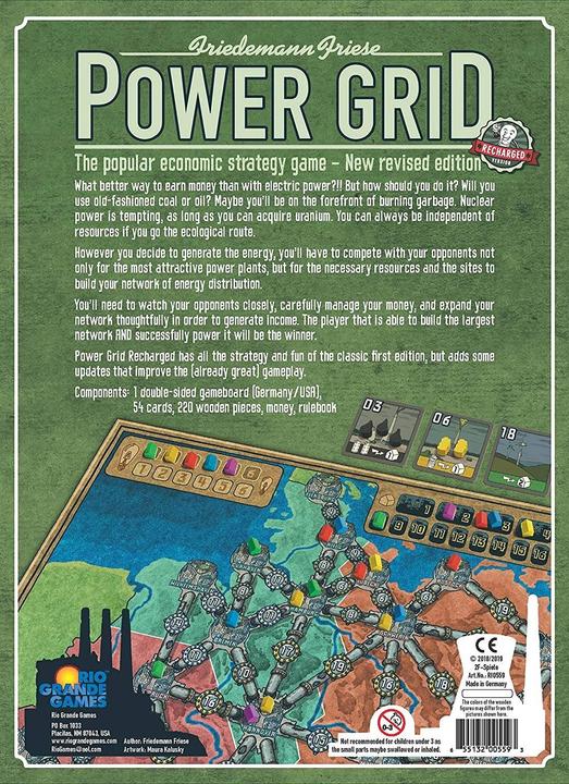 Actual product image Lautapelit Power Grid Recharged (English, Danish, Norwegian, Finnish, Swedish)