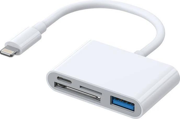 Image du produit Joyroom Lecteur de cartes Lightning vers USB OTG (Lightning, USB-A, USB Type C, Carte SD)