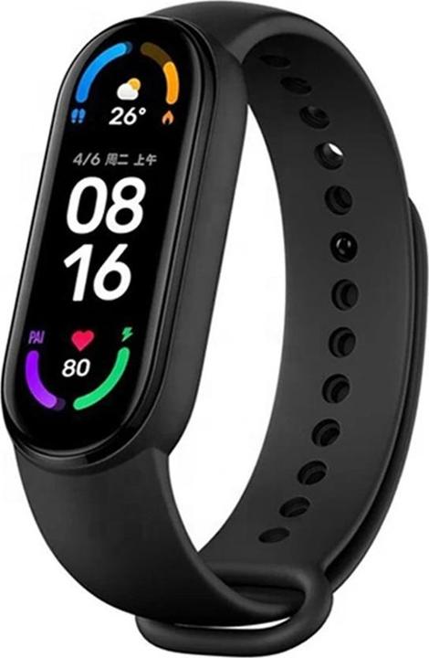 Actual product image Techsuit - Watchband (W013) - Xiaomi Mi Band 5 / 5 NFC / 6 / 6 NFC / Amazfit Band 5 - Black (Silicone)