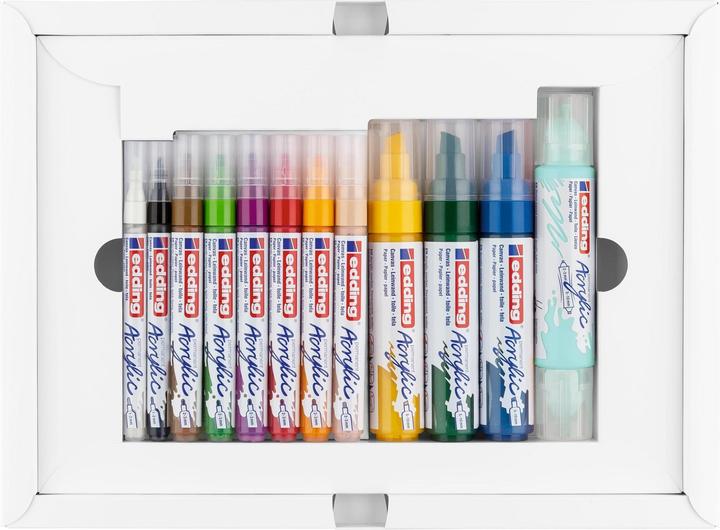 Edding Acrylmarker Starter Set 12-teilig (Mehrfarbig, 10 mm, 12 x)