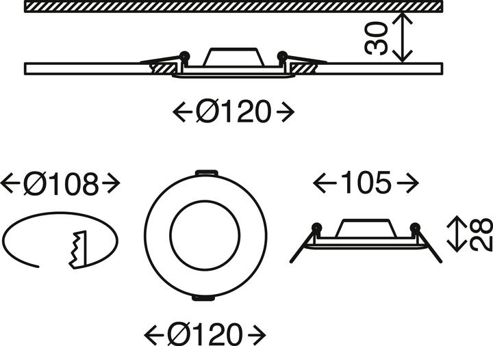 Produktbild Briloner LED Einbauleuchten 3er-Set, nickel, 3xLED-Platine/7W (600 lm)