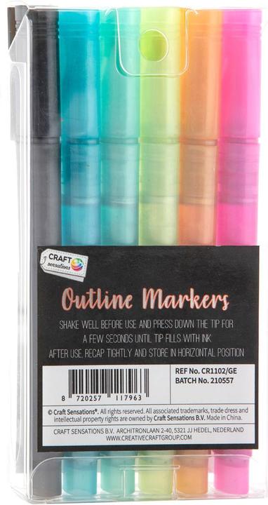 Actual product image Grafix Outline marker, 6pcs. (Multicoloured, 6 x)