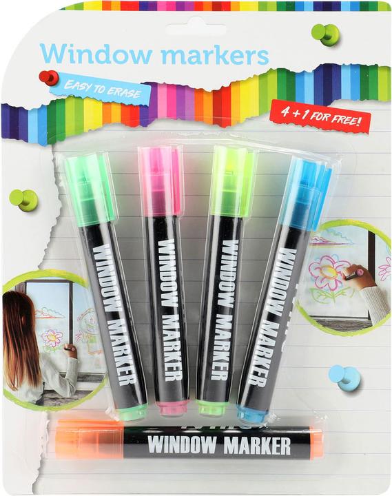 Actual product image Toi-Toys Window pegs, 5 pcs. (Multicoloured, 120 mm, 5 x)
