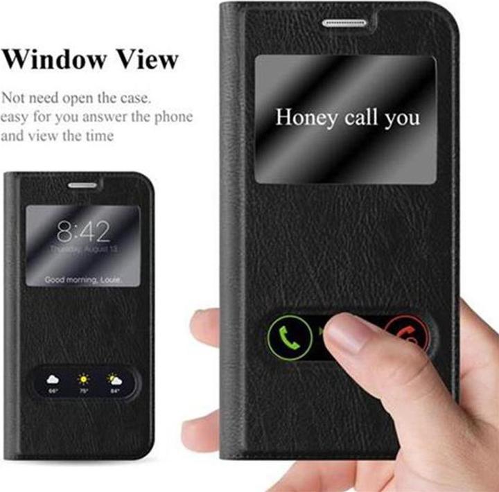 Actual product image Cadorabo Book with View double window cover (Samsung Galaxy S6)
