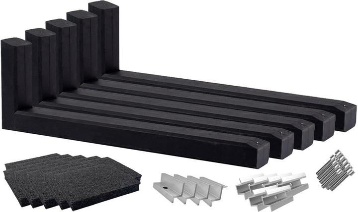 Wattstone PV elevation flat roof for 4 solar modules 15° concrete base black building protection mat (Solar system mounting material)