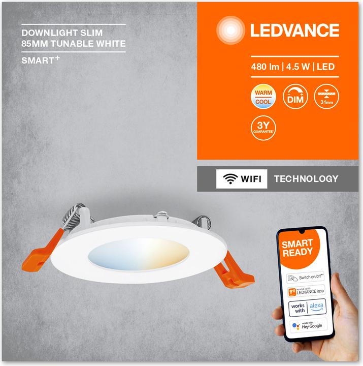 Immagine prodotto Ledvance Smart+ Spot ultra sottile 80mm bianco 4w 300 lum WIFI TW IP20 (240 lm)