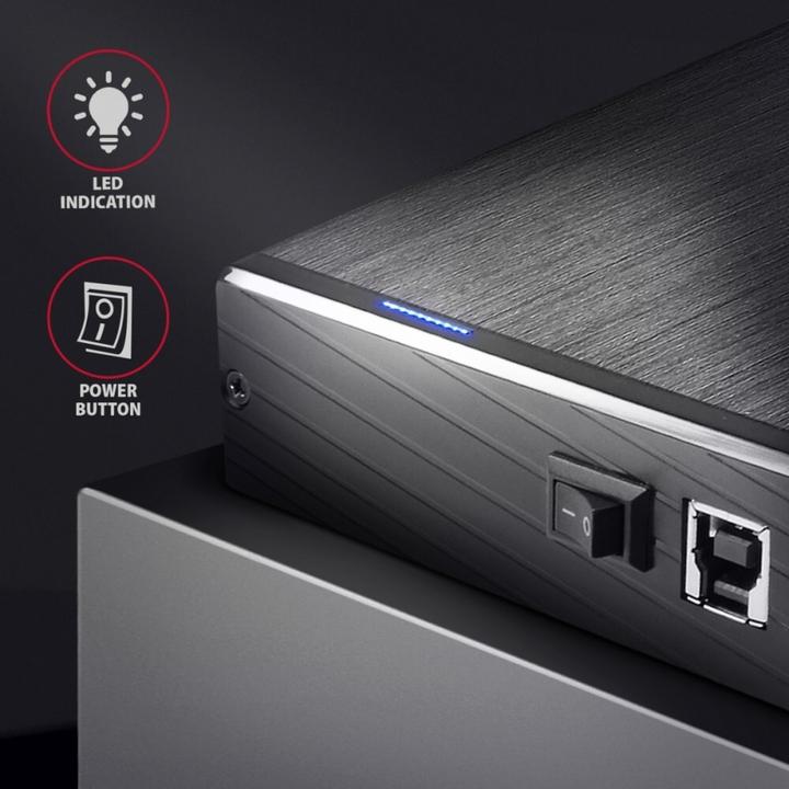 Actual product image Axagon EE35-XA3 - HDD Enclosure - 3.5 Inch - SATA - Serial ATA II - Serial ATA III - 5 Gb (3.5")