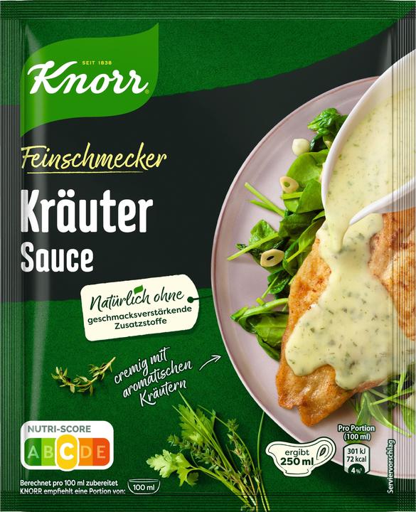 Actual product image Knorr Gourmet Herb Sauce yields 250 ml (35 g)