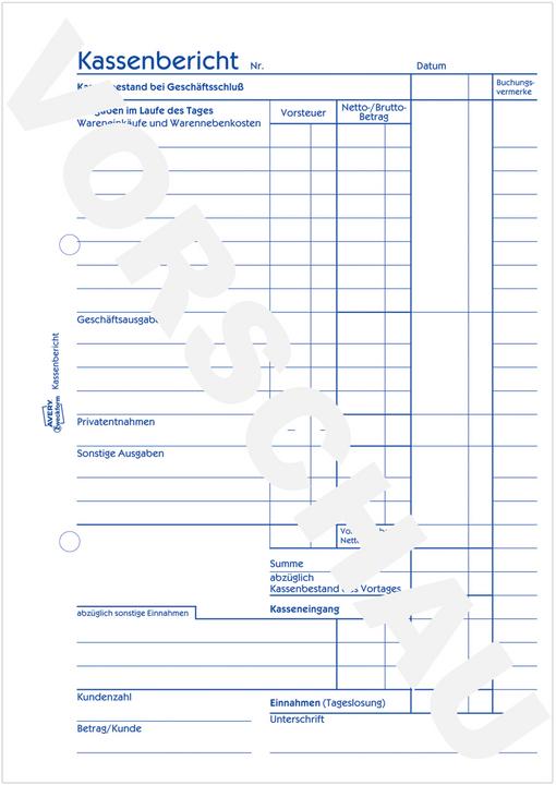 Actual product image Avery Cash report 305 (50 x)