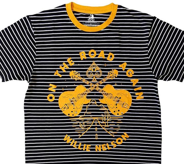 Actual product image Willie Nelson Unisex Adult On The Road Again Ringer T-Shirt (XXL)