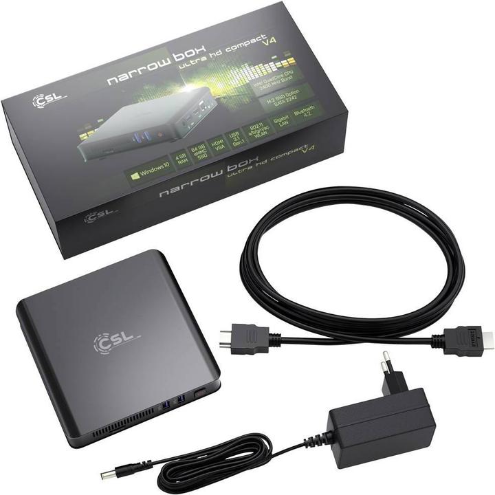 Productafbeelding CSL Mini PC smalle doos Ultra HD Compact v4 (Intel Celeron N4120, 4 GB, 128 GB, Intel UHD Graphics)
