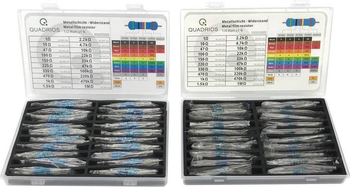 Actual product image Quadrios Metal layer resistor set - 800 pcs (400 pcs 0.25W 400 pcs 0.5W)