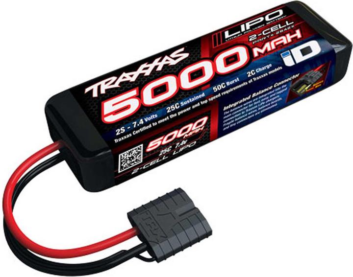 Traxxas LiPo Pack 5000mAh 7,4V 2-Zellen 25C LIPO mit iD-Stecker (7.40 V, 5000 mAh)